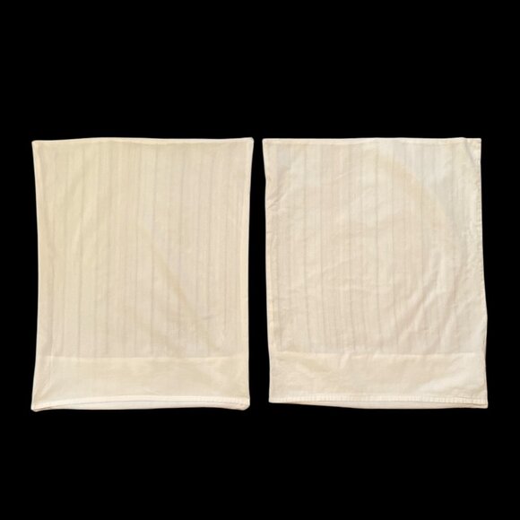 Rachel Ashwell Pair Of Striped Cotton Pillowcases 23"x18" Cream With Red & Blue - Picture 2 of 6